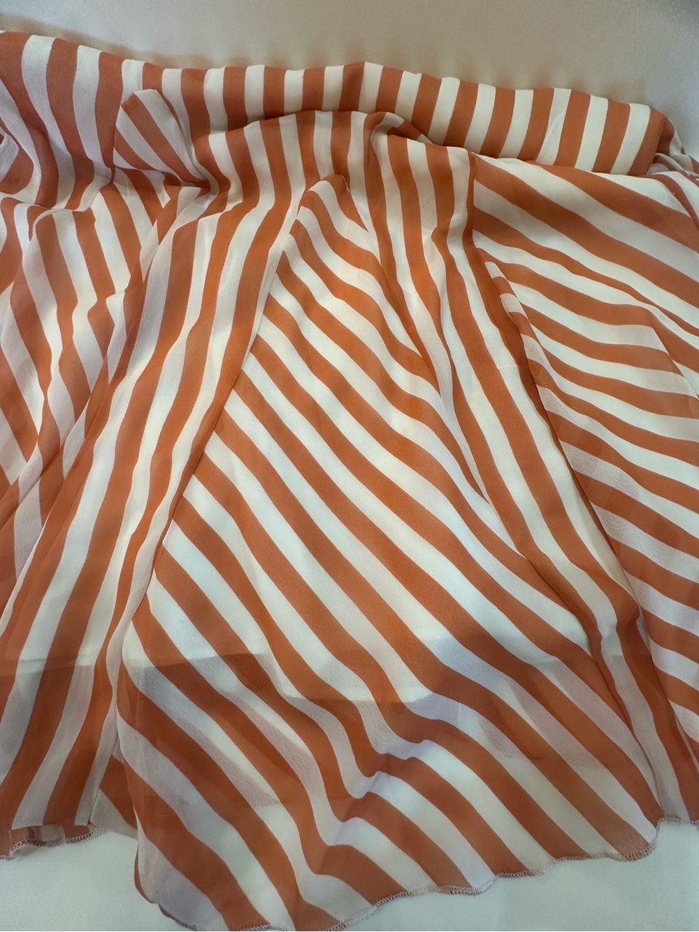 ASOS Striped Maxi Dress Orange/White Size 4 Fluted Hem - Picture 9 of 17